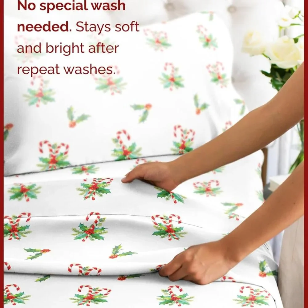 CGK LINENS QUEEN/KING CHRISTMAS SHEET SETS NIP